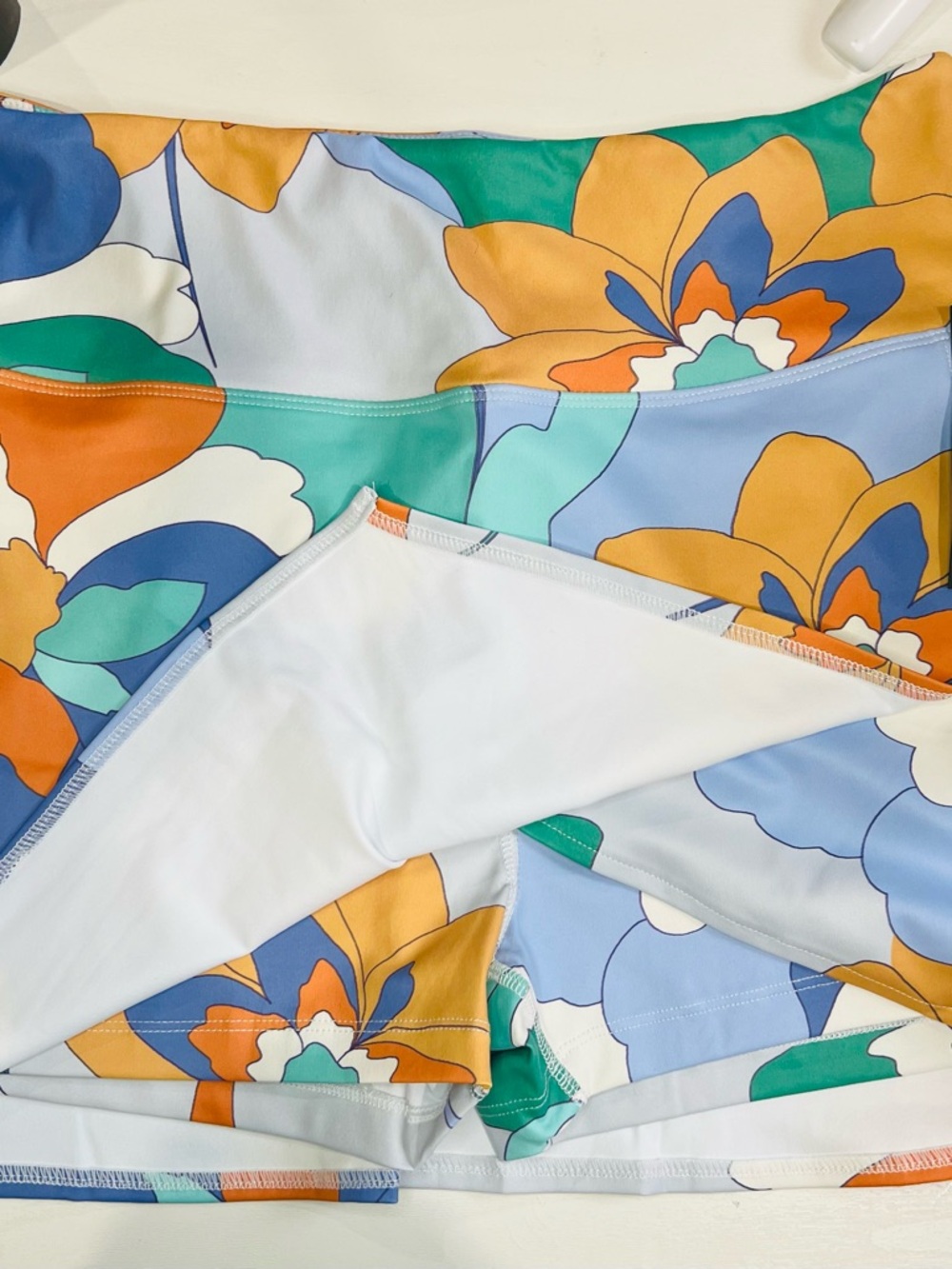 Savvi Floral Print Tennis Pickleball Skort Size Medium- Blue, Teal & Orange - Picture 7 of 8